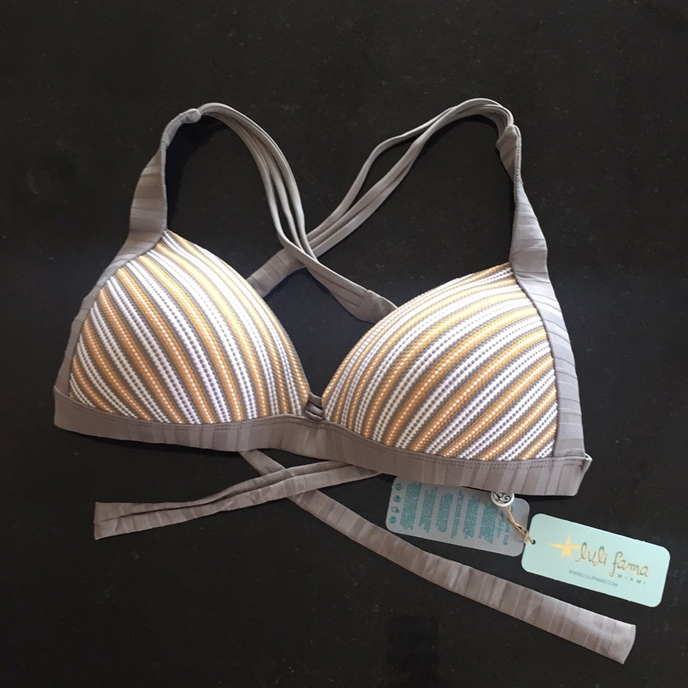 Luli Fama Torre Del Oro molded push-up halter top